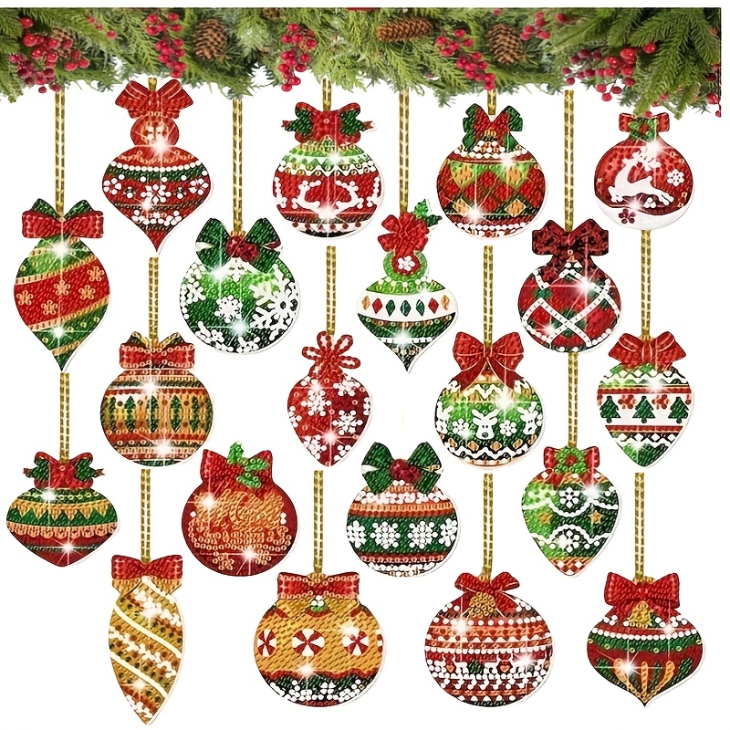 

20pcs Christmas Ornament Keychain Kit - Diy Set ,