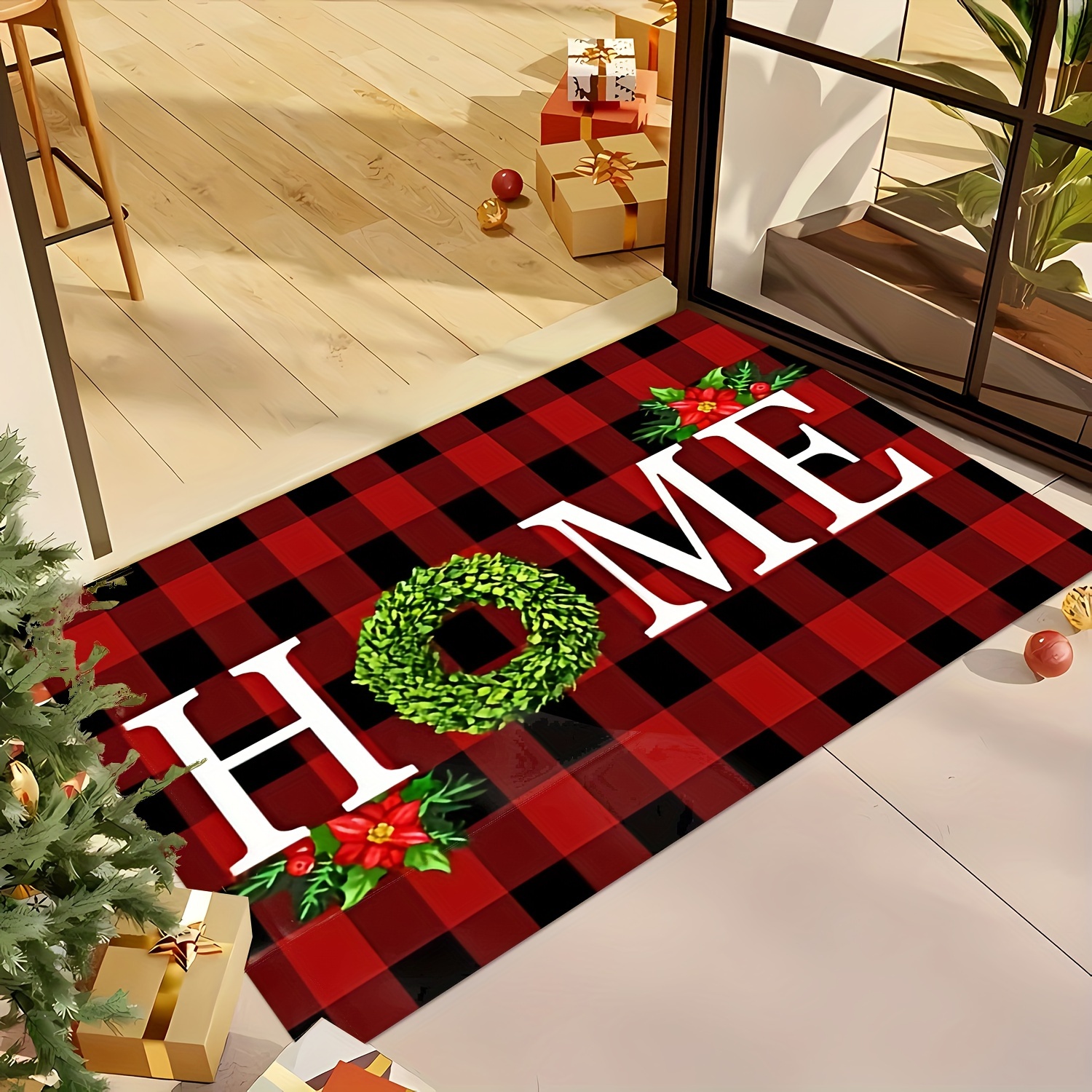 TEMU Christmas- Large Door Mat - , -dry & Washable Rug For /outdoor Use - For Rvs, Laundry Rooms, Bathrooms & Home Decor, For Christmas