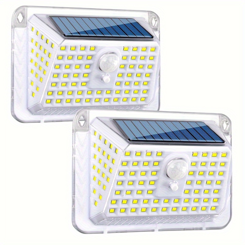 Luces solares para exteriores, 166 luces solares LED para exteriores,  impermeables, con sensor de movimiento, 3 modos, luces solares divididas  con