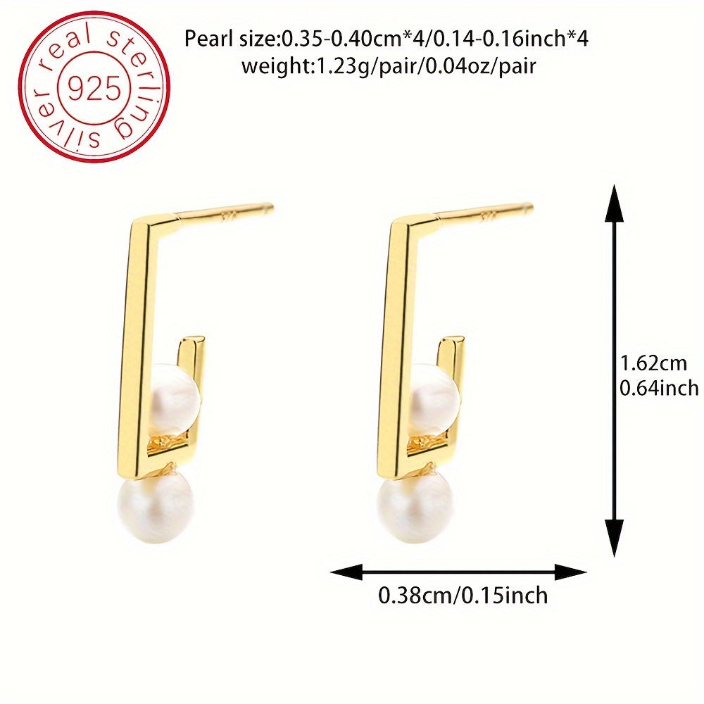 Women's 925 Sterling Silver Earrings with Freshwater Pearls
