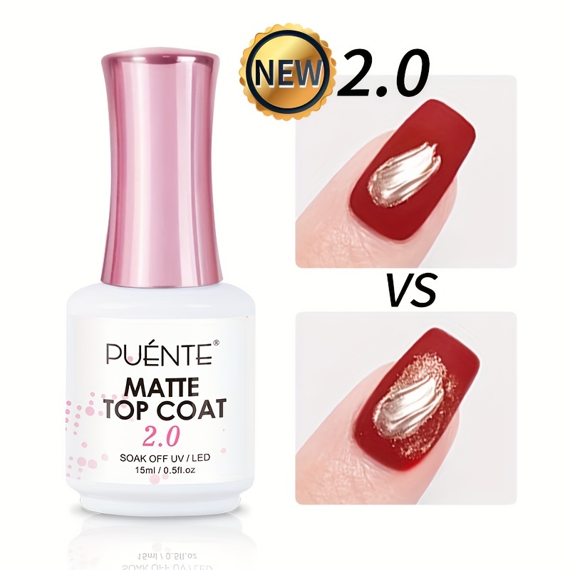 Image of Puente 15ml Matte Gel Suitable For /led, Transparent Powder Soak Off Nail Polish Sealer, & Led Varnish For Nail Art Manicure, /led Required For Gel Polish