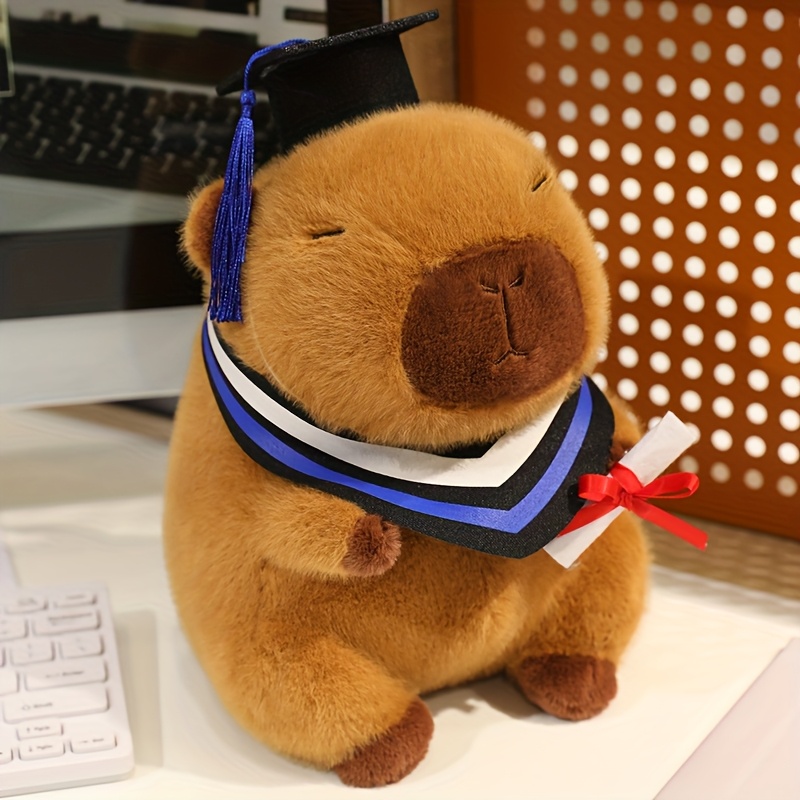 Peluche Capibara De 23 Cm Con Birrete Y Diploma – Regalo Ideal Para Graduaciones Y Celebraciones Académicas