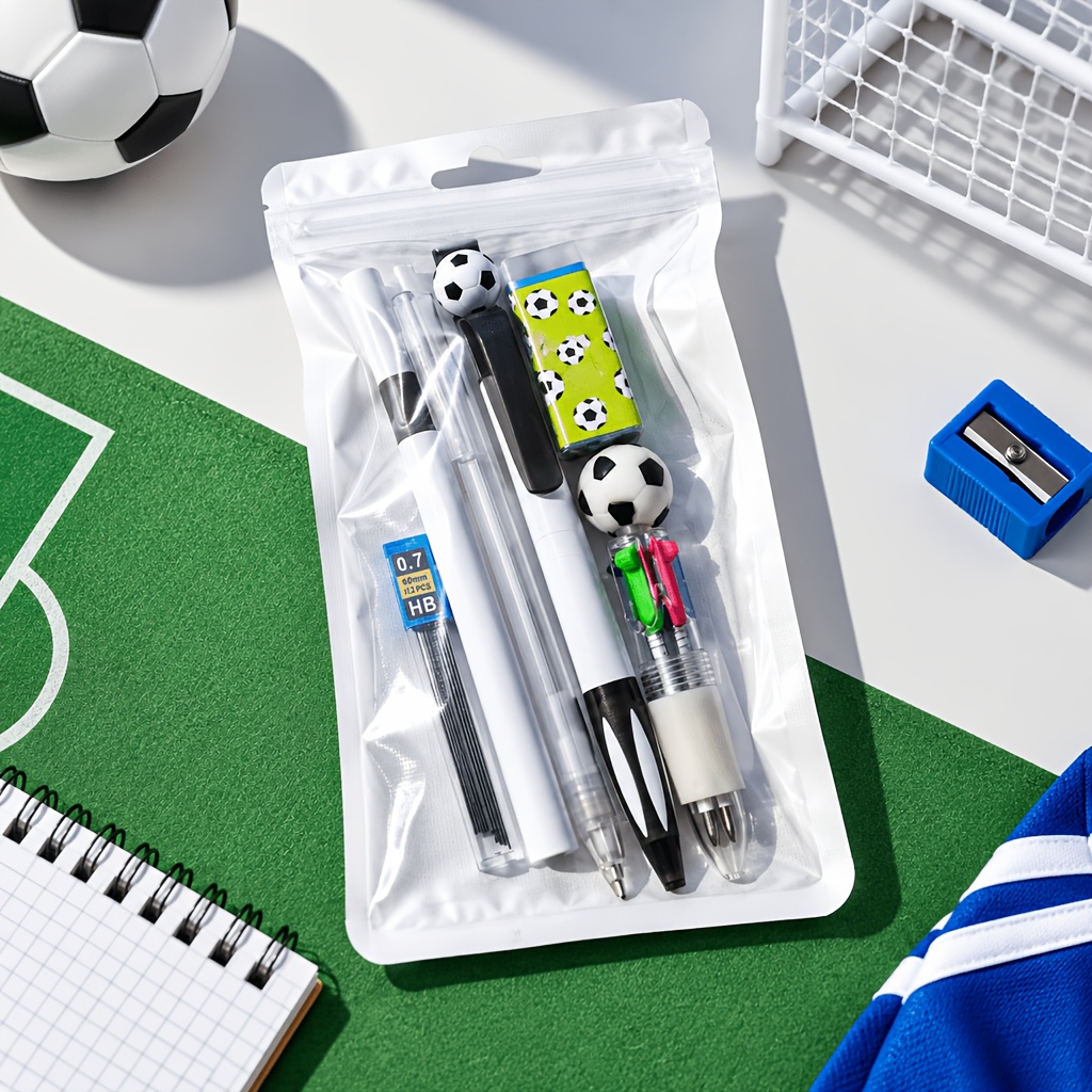 TEMU Ensemble de papeterie multifonctionnel 6-en-1, kit pour les examens de la rentrée scolaire, stylo à bille à contenu intérieur, gomme et ensemble