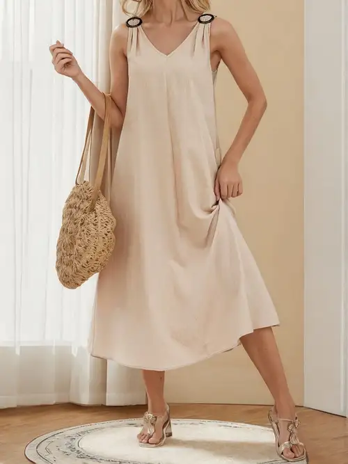 casual beige dress outfit Beige Casual Dresses