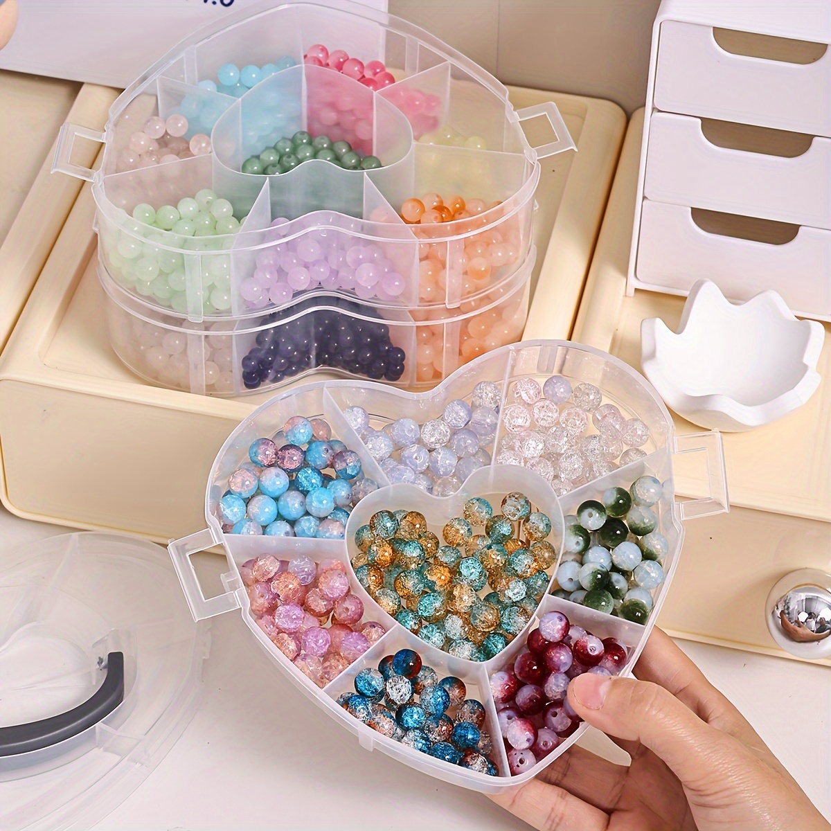 

Organizer - 24/40 Compartments, Storage Box For Jewelry, Watches & Crafts - Portable Display Case