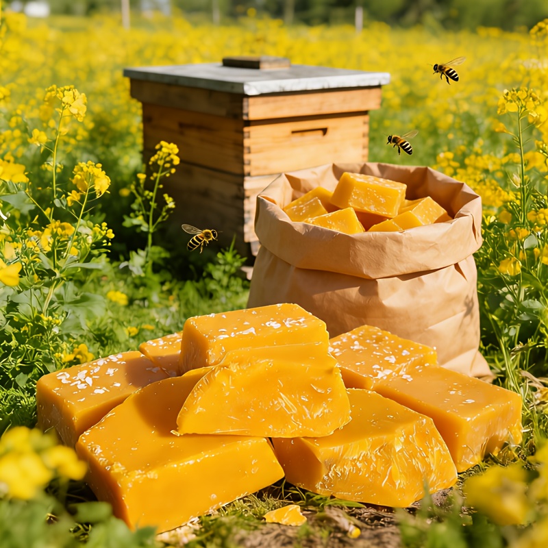 E-shop 8Oz Weiße/Gelbe Bienenwachsblöcke - Rohes, unbleichtes Bienenwachs für Kerzenherstellung, Holzpolitur, Premium-Bienenwachs aus Bienenkörben