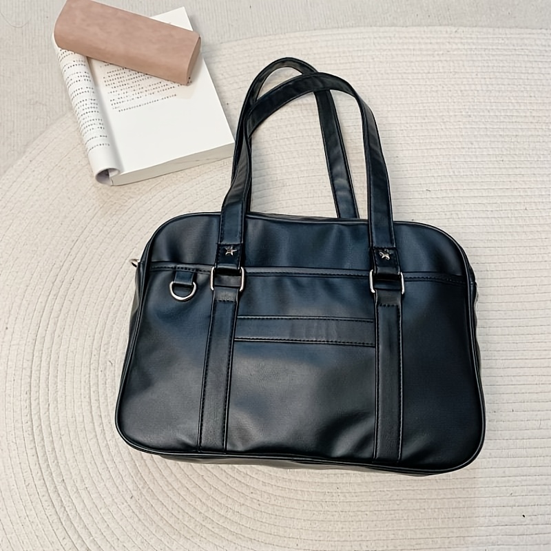 umhängetasche – einfarbige schultertasche mit großem fassungsvermögen, komplettes set lässige handtasche im college-stil, leichte stilvolle handtasche & umhängetasche, laptoptasche. handtasche im japanischen stil, einfarbige jk-uniform-handtasche für pendler
