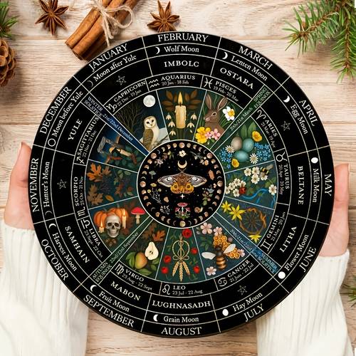 wooden wheel of the year pagan calendar moon phases tree of life annual wheel board wicca witchcraft pagan calendar options for northern and southern a perfect gift love this decorativ