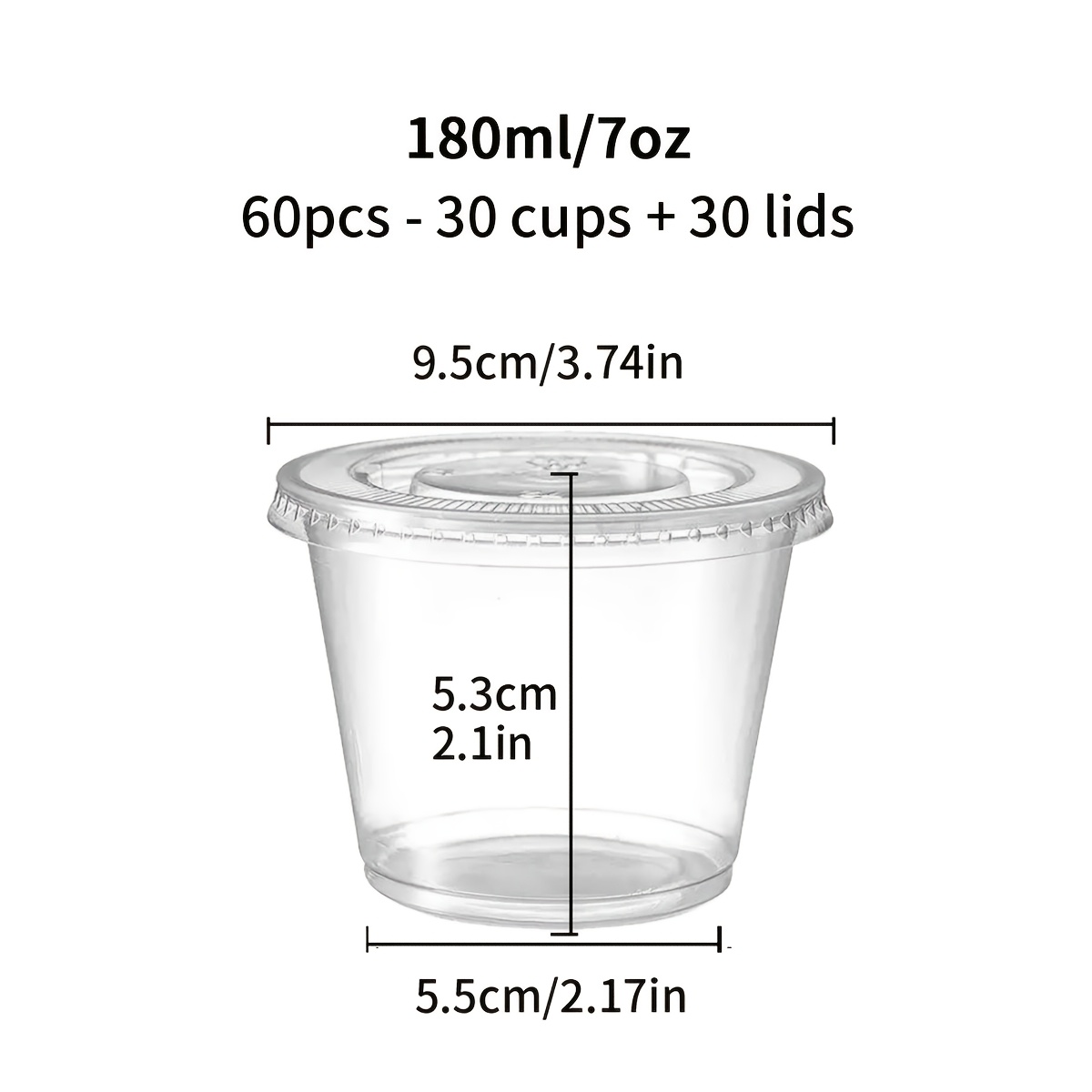 TEMU 60pcs (30pcs Gobelets et 30pcs Couvercles) Récipients de Stockage de , Gobelets de Stockage de Nourriture Délicatessens Empilables et