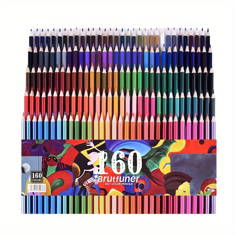 TEMU 48/72/160 Colors Professional Colored Oil Pencils Lead Watercolor Drawing Pencils Set Art Supplies School Stationery