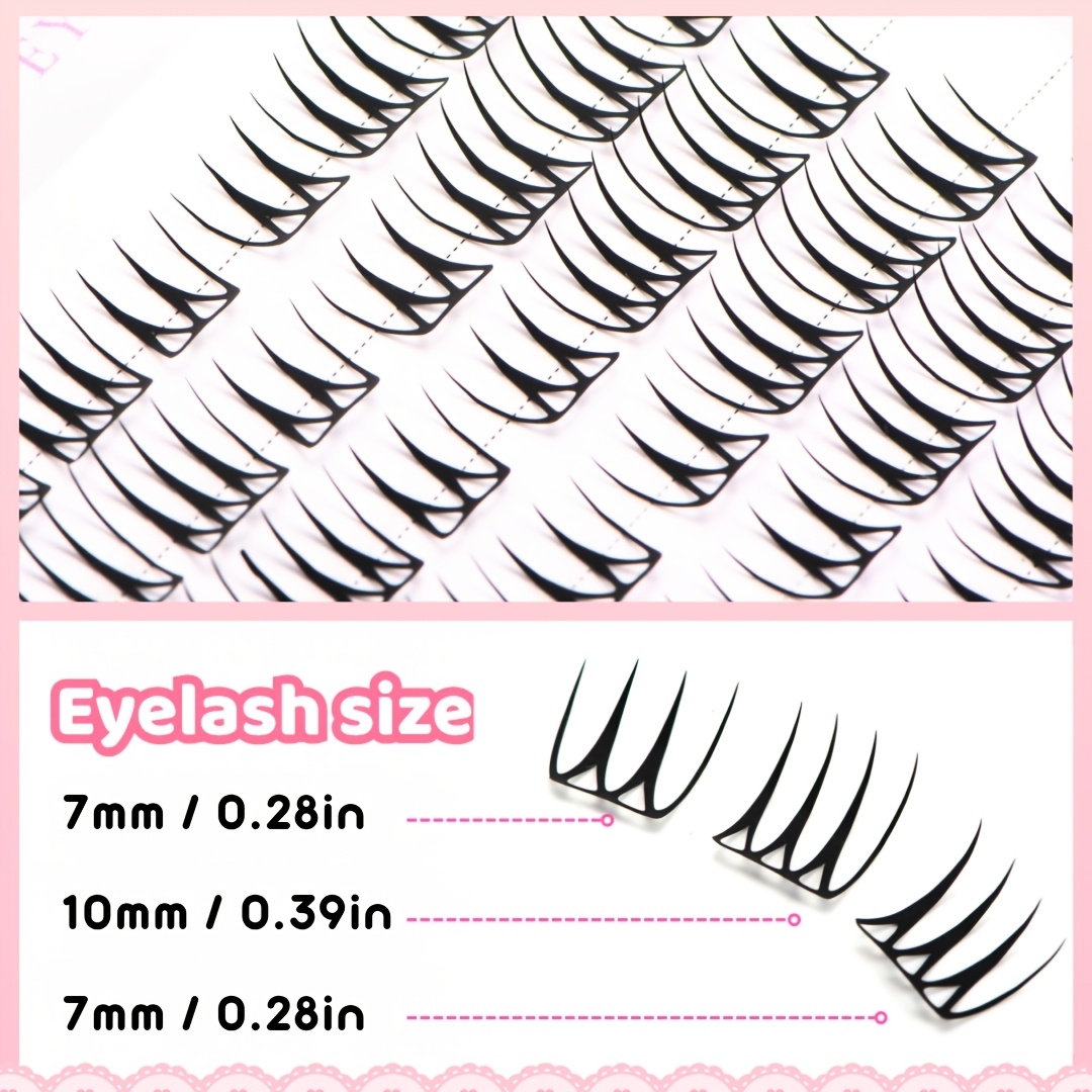 10-Row Cluster False Eyelashes, 80 Mixed Length Curl Clusters