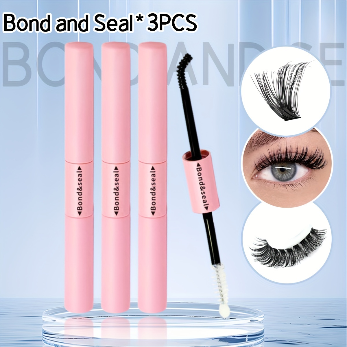 pro long lasting double ended waterproof eyelash   strengthens false eyelashes   and seal for secure hold easy to apply suitable for sensitive eye makeup