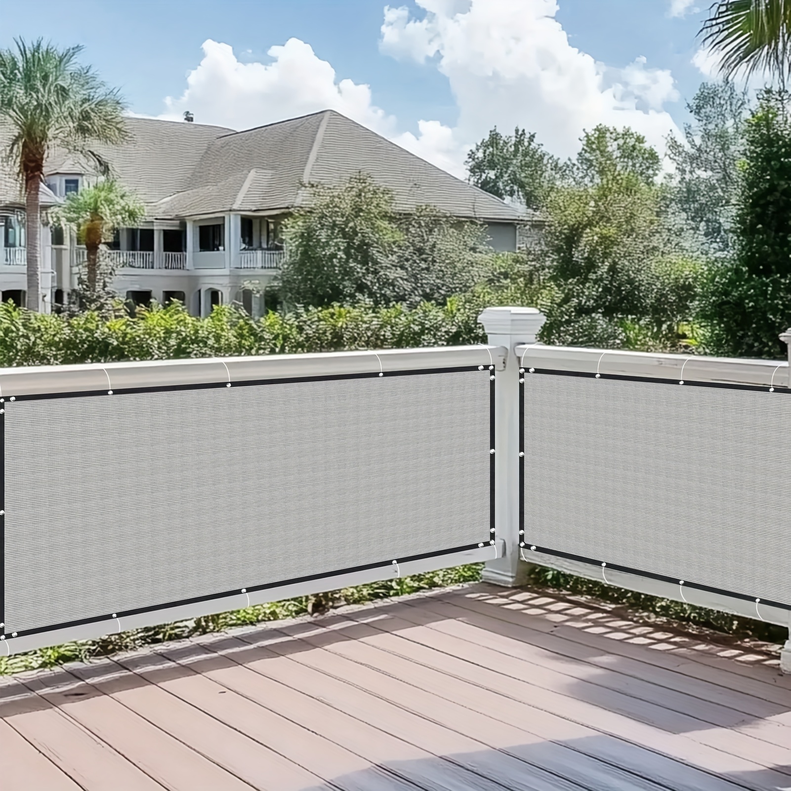 1 Set of Balcony Privacy Partition Screens, Full Blackout Opaque Fence Cover, for Apartment Railings/Outdoor Patios/Decks/Porches, with UV Protection and Windproof Dustproof