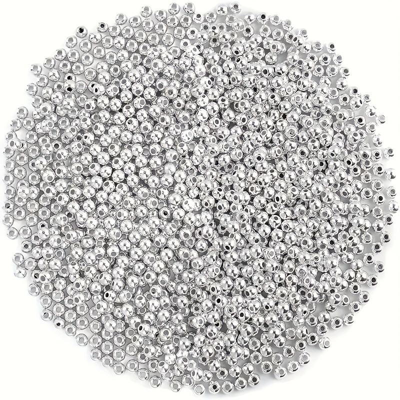 TEMU 888 pezzi perline acriliche da 4mm, sciolte distanziatrici in resina ABS e plastica (oro/) - Ideali fai-da-te braccialetti collane gioielli