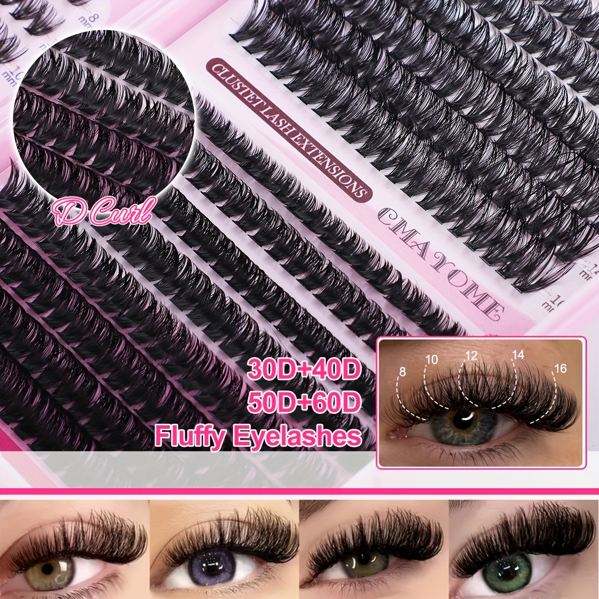 640pcs lash clusters thick volume lash extension kit high capacity diy individual lashes with wispy lash tweezer and brush for at home eyelash extensions details 6