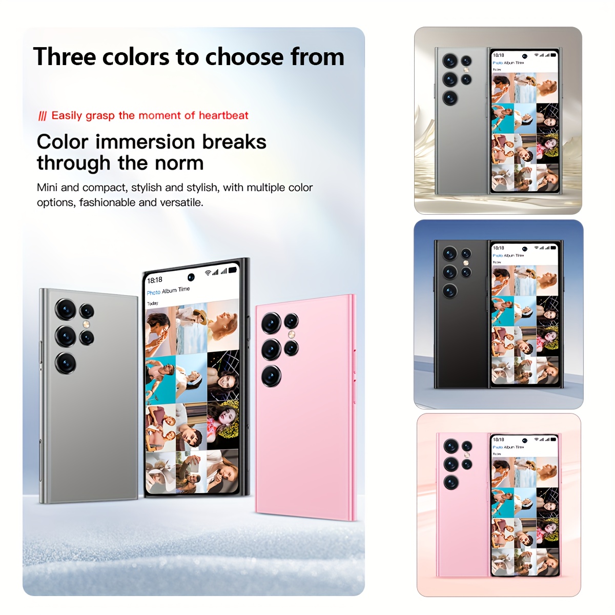 New Arrival ONEMYTH Mini Smartphone 4.0 Inch HD Display 3G Network 2000mAh Large Battery 2GB RAM 16GB ROM Max Support for 128GB TF (MicroSD) card Android 8.1 Dual SIM with Play Store Face recognition