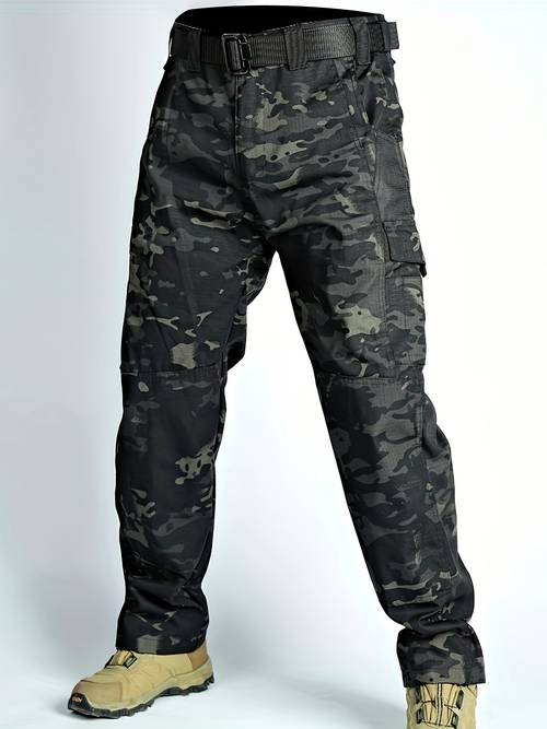 mens outfit featuring a long sleeve frog shirt and cargo pants durable work trousers with multiple pockets suitable for outdoor leisure and sports ideal for cs paintball games as a two piece set
