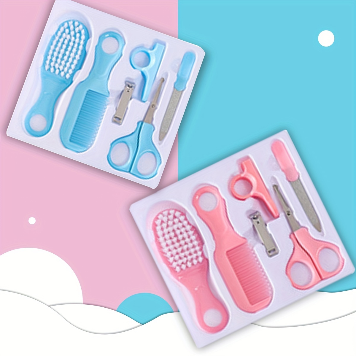 6 pcs newborn baby nail hair   kit infant kids grooming brush comb and manicure home set christmas halloween thanksgiving gift details 0