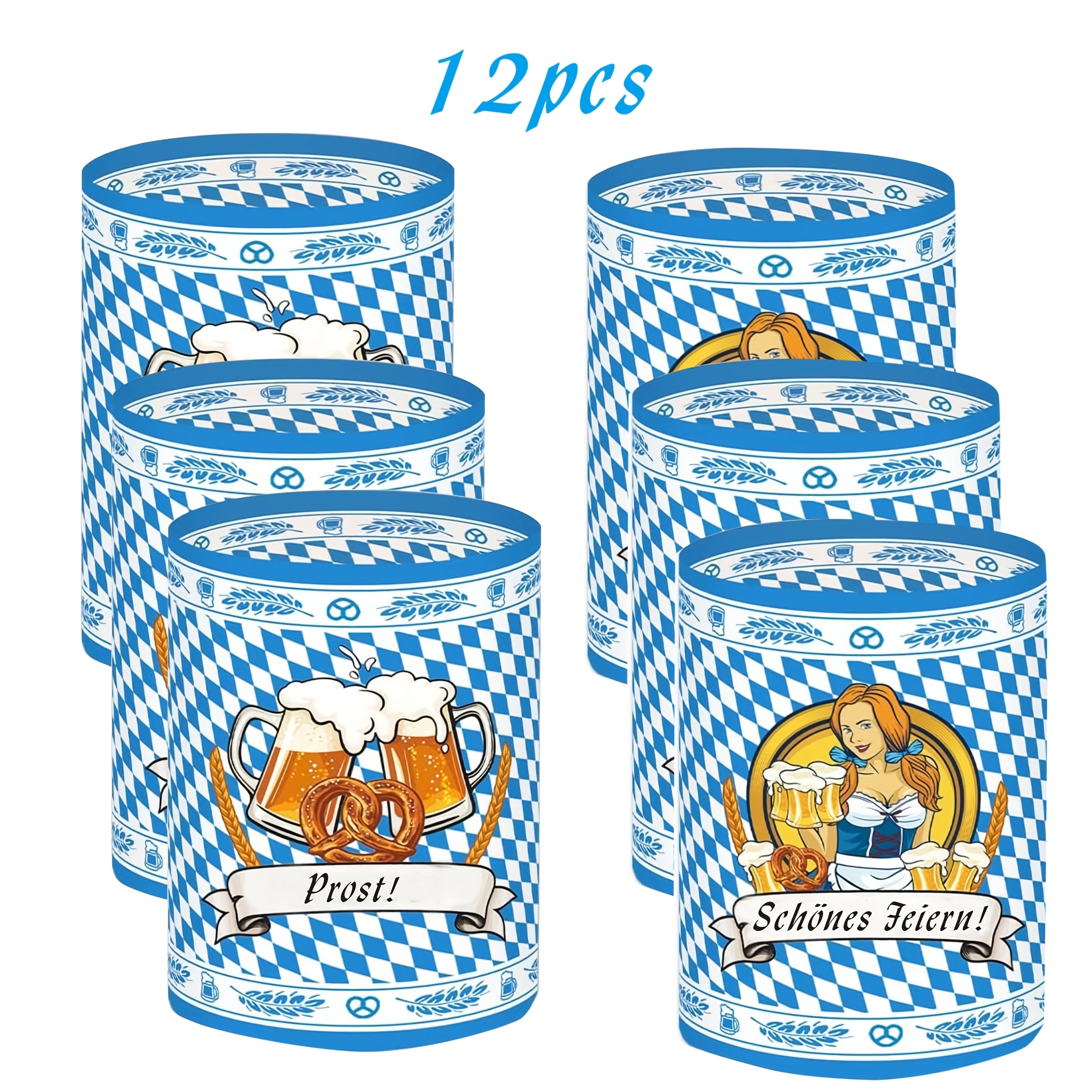 12pcs Candle Holder Munich Festival Table Decorations, Blue Party Decorations Vibrant Atmosphere And Vibes To Your Celebrations! Table Candleholder Decorations. . Up
