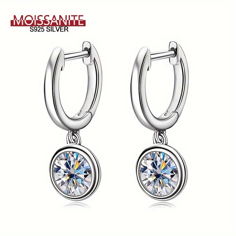 

Elegant 925 Sterling Silvery Moissanite Earrings - 0.5ct & 1ct Options, Couples & - Chic, With Gift Box - Ideal For Birthdays, Anniversaries, Valentine's, Day & New Year