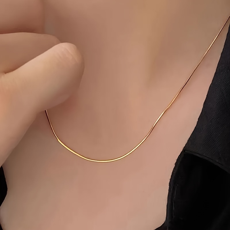 925 Silver Snake Bone Chain Necklace for Women