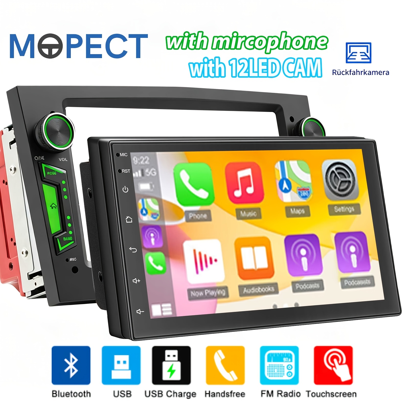Image of Mopect Wince For For Antara Vectra , Car Stereo For 7 Inch/17.78cm Ips Touchscreen Wireless 5.0 Multimedia Player & Auto, Swc Mit Mircophone&12led Camera