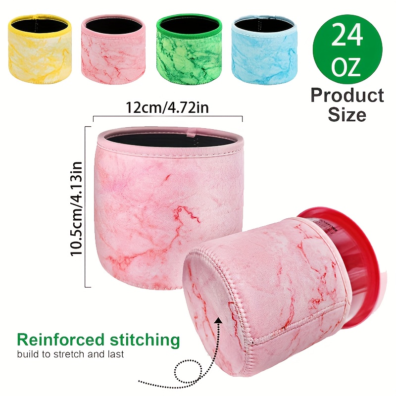 Image of Neoprene Sleeves For 16oz/24oz Ice Cream Containers, Reusable Insulation Covers, Compatible With Nc501 And Series Ice Cream Machines - Containers Not Included (set Of 4)