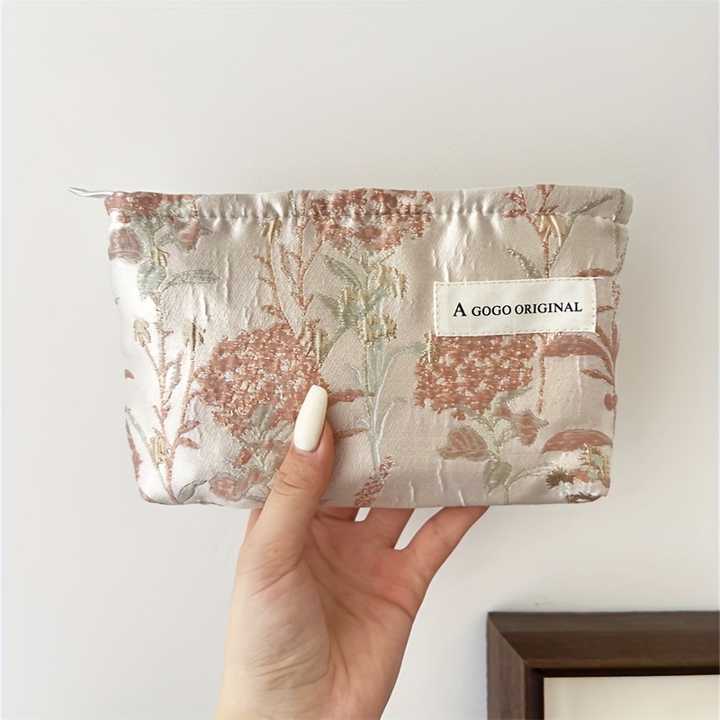 TEMU Trousse da toilette personalizzata creativa multi- con fiori, e tulipani, accessori da viaggio da donna, borsa per la conservazione di prodotti
