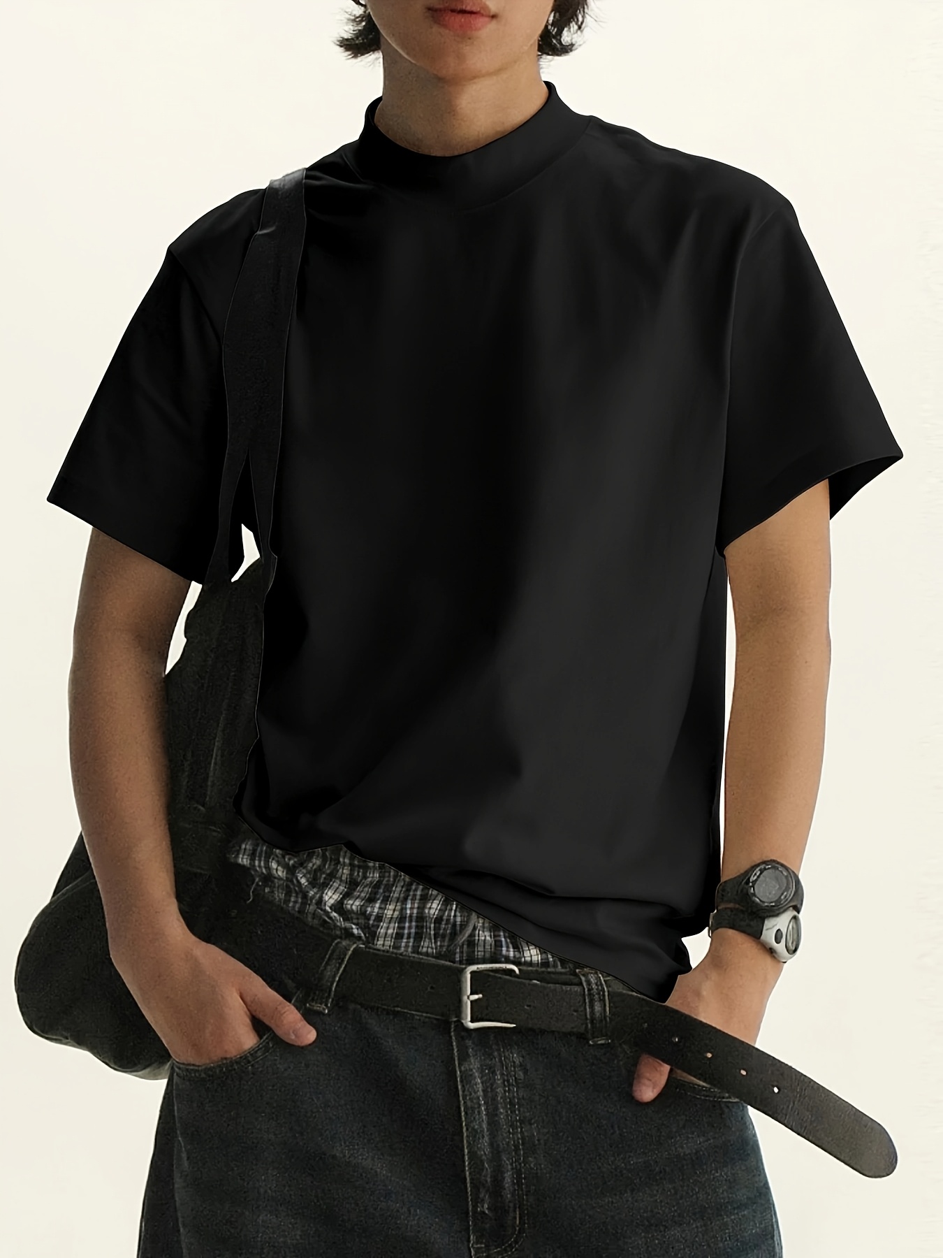 Short Sleeve Turtle Neck Tops Mens Near Me Mens Short Sleeve