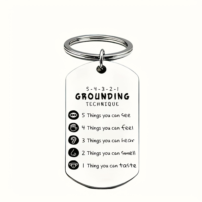 1pc Mental Health Fun Stainless Steel Keychain - An Ideal Gift For Relax And Anxiety Alleviation