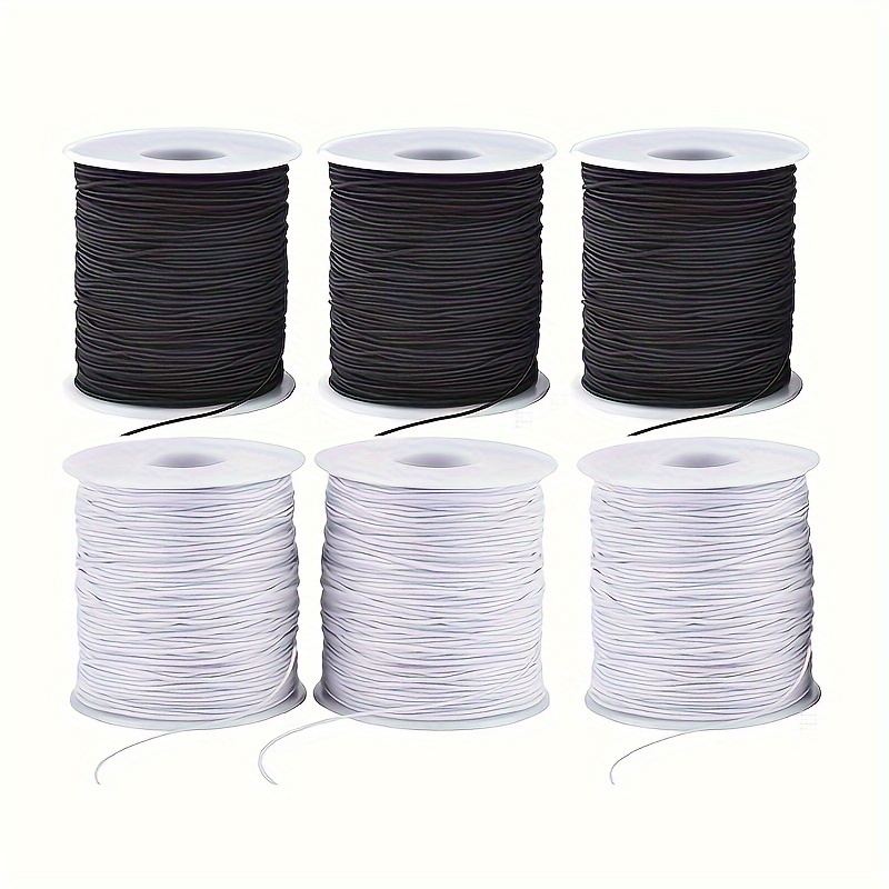 

6pcs Cord For Bracelets & Necklaces, 1mm Stretchy Beading String, Jewelry Making Supplies, 60m Roll