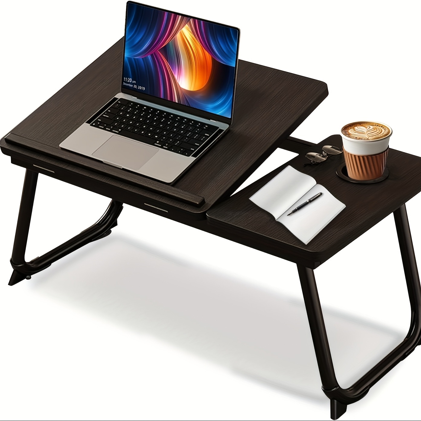E-shop Vielseitiger Klappbarer Laptop-Tisch, Nachttisch, Notebook-Schreibtisch, Kleiner Tisch fürs Bett, Frühstückstisch, PAD-Ständer mit