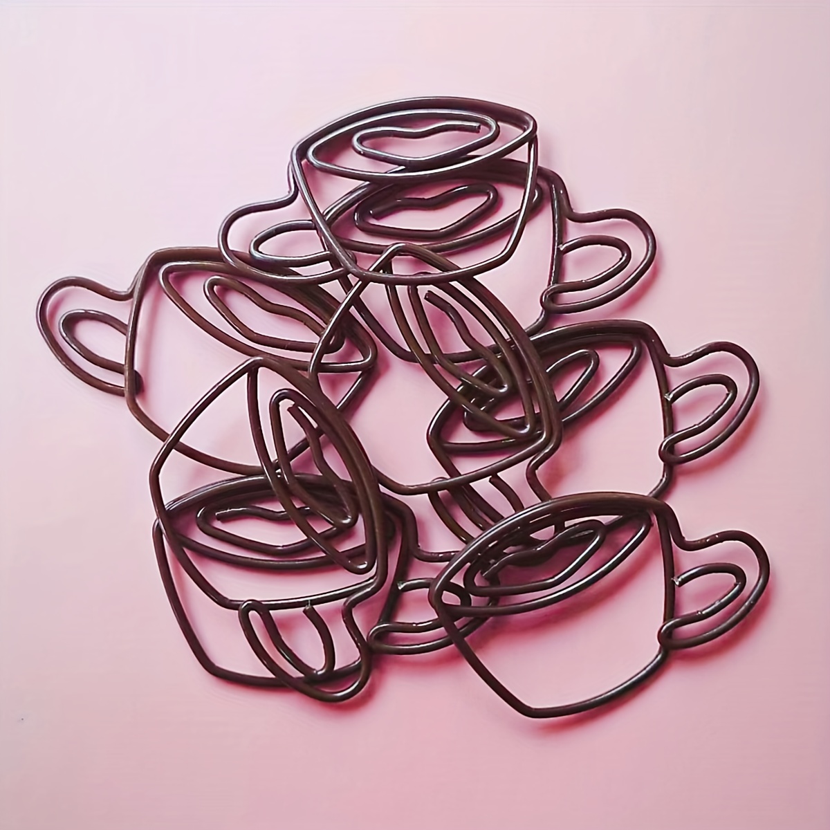 20pcs Coffee Cup Paper Clips,metal Paperclips For Journaling,planner, Office Desk Supplies, Cute Stationery Gift Set For , Students