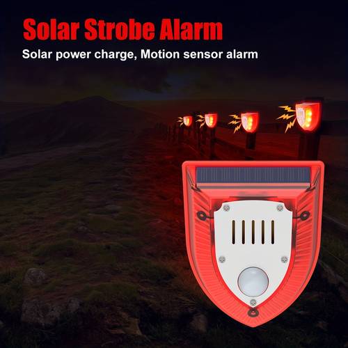 item picture outdoor motion sensor alarm lights with a 129 barking noise and strobe light for security in barns and villa yards