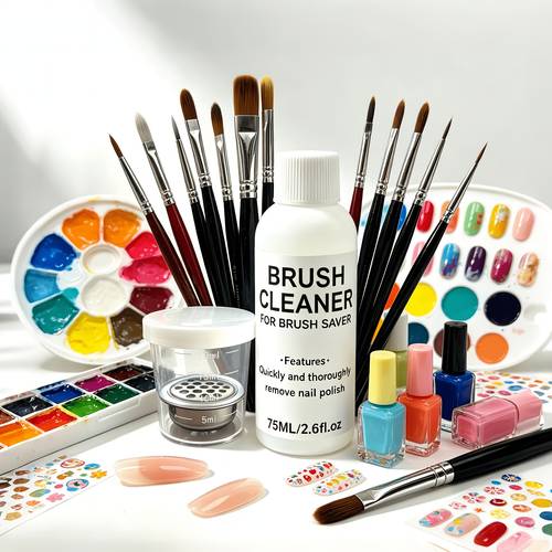 painting nail brush kit 75 ml 2 6 oz solution with gel brush protector removes paint nail polish quickly and maintains brush quality make the brush as soft as new