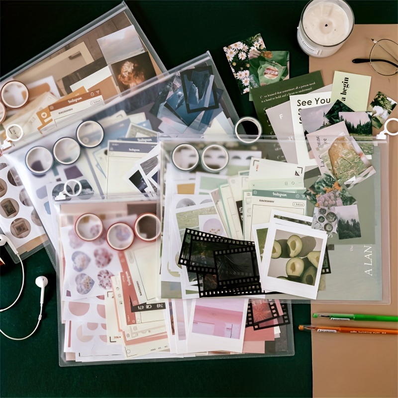 

64pcs Artistic Scrapbooking Kit - Mixed Colors, Paper Craft Set For Albums, Wall Decor, Journals, Phone Cases & More Scrapbooking Supplies Scrapbooking Embellishments
