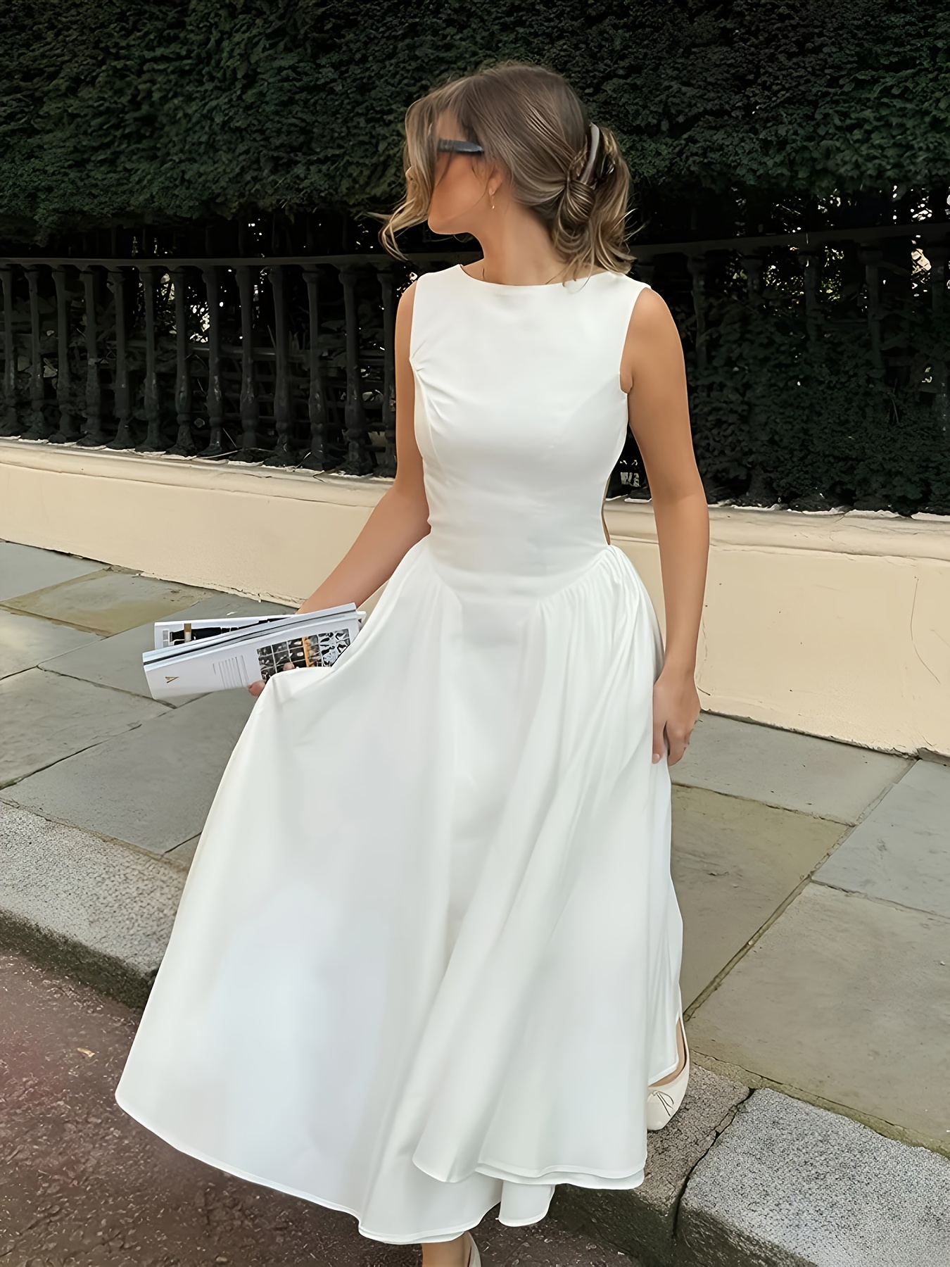 princess polly baby blue dress Rosee de Matin Halter Neck Lace Midi Dress in White
