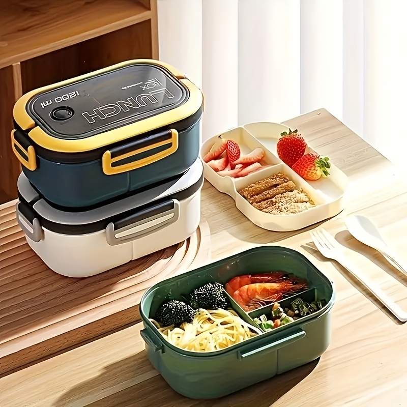 2 tier portable lunch box with spoon fork microwave safe bpa free plastic food container for teens office workers ideal for school classroom canteen use home kitchen supplies back to   details 3