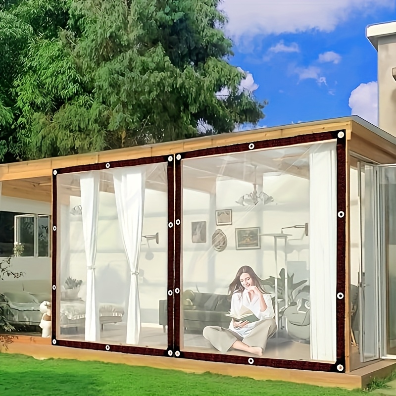 imagen del artículo 1lona   gruesa y transparente impermeable de malla de pvc resistente, adecuada para invernaderos, cobertizos,   de tiendas y     duraderos, resistente al frío y viento, ideal para patios y  , toldo impermeable