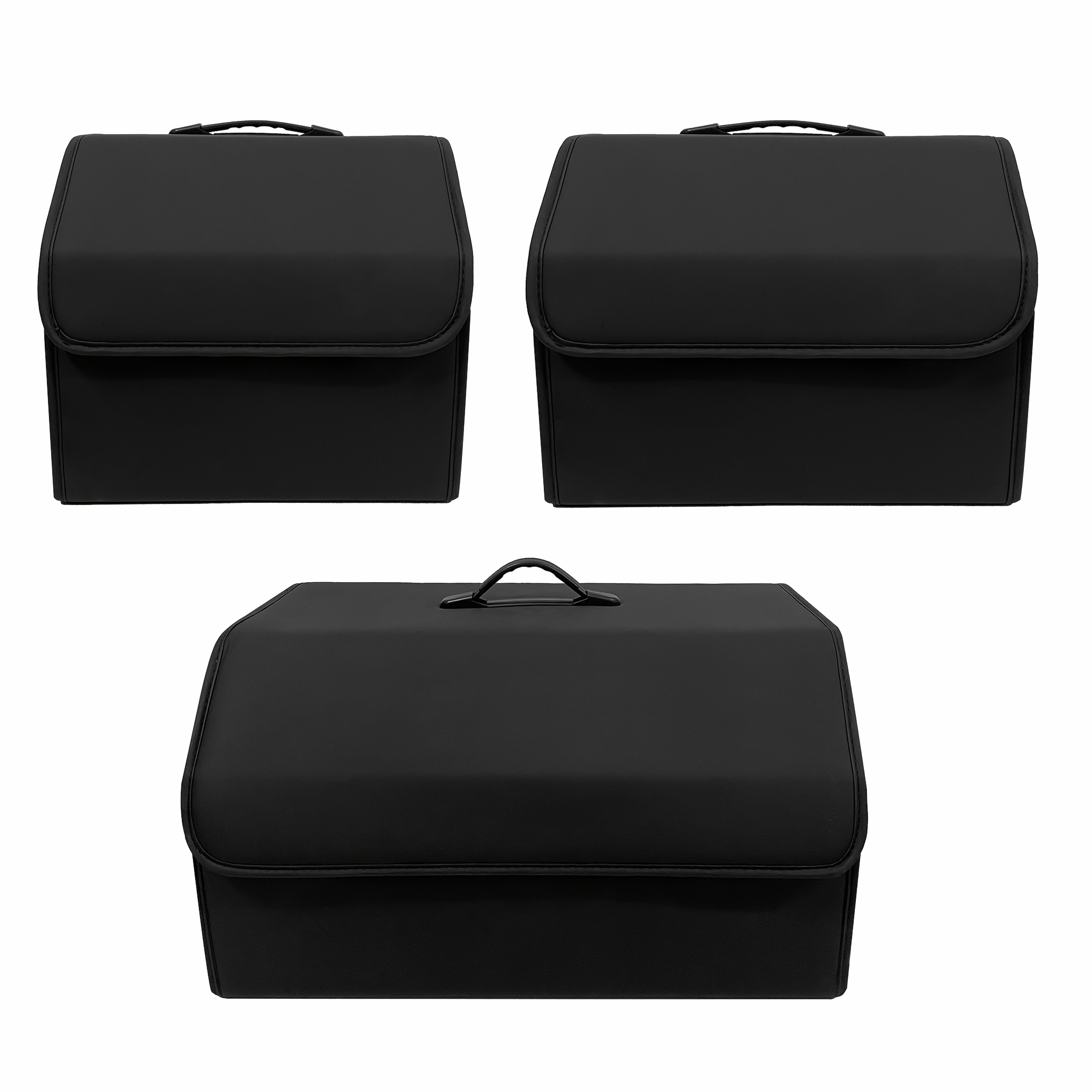 1pc Matte Black Faux Leather Car Storage Box Storage Bag Multi-Functional Folding Storage Box Portable Storage Box Car Trunk Storage Wear Resistant And Durable Available for All Models