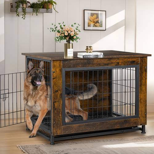 dog crate furniture wooden dog crate table double door dog furniture indoor dog kennel dog house dog cage