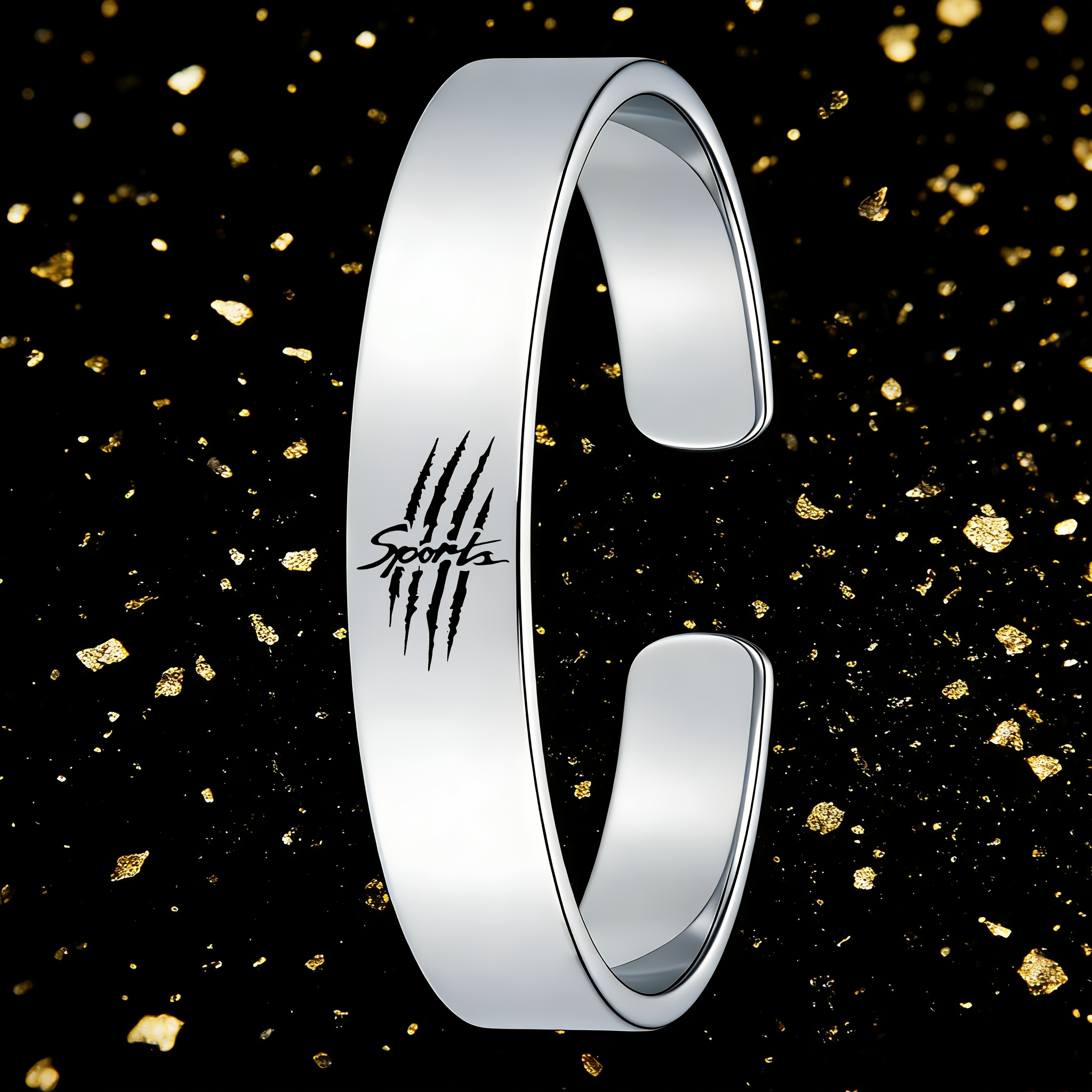 Minimalist Sporty 304 Stainless Steel Open Bangle Bracelet