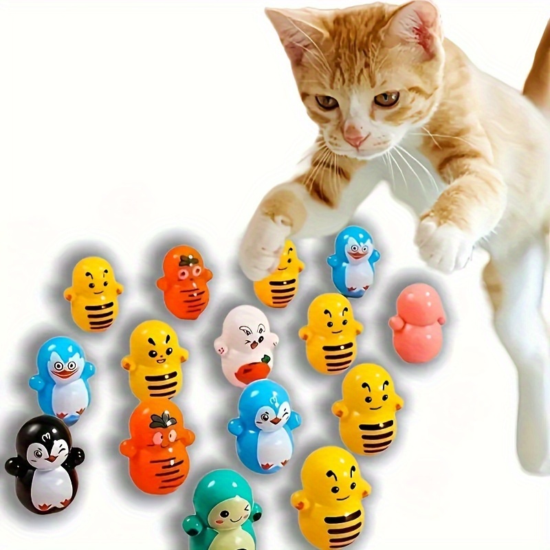 

6/12pcs Rolling Toy, Interactive Pet Plaything, Mystery Gift Pack, Plastic, Battery-free, Cat Supplies