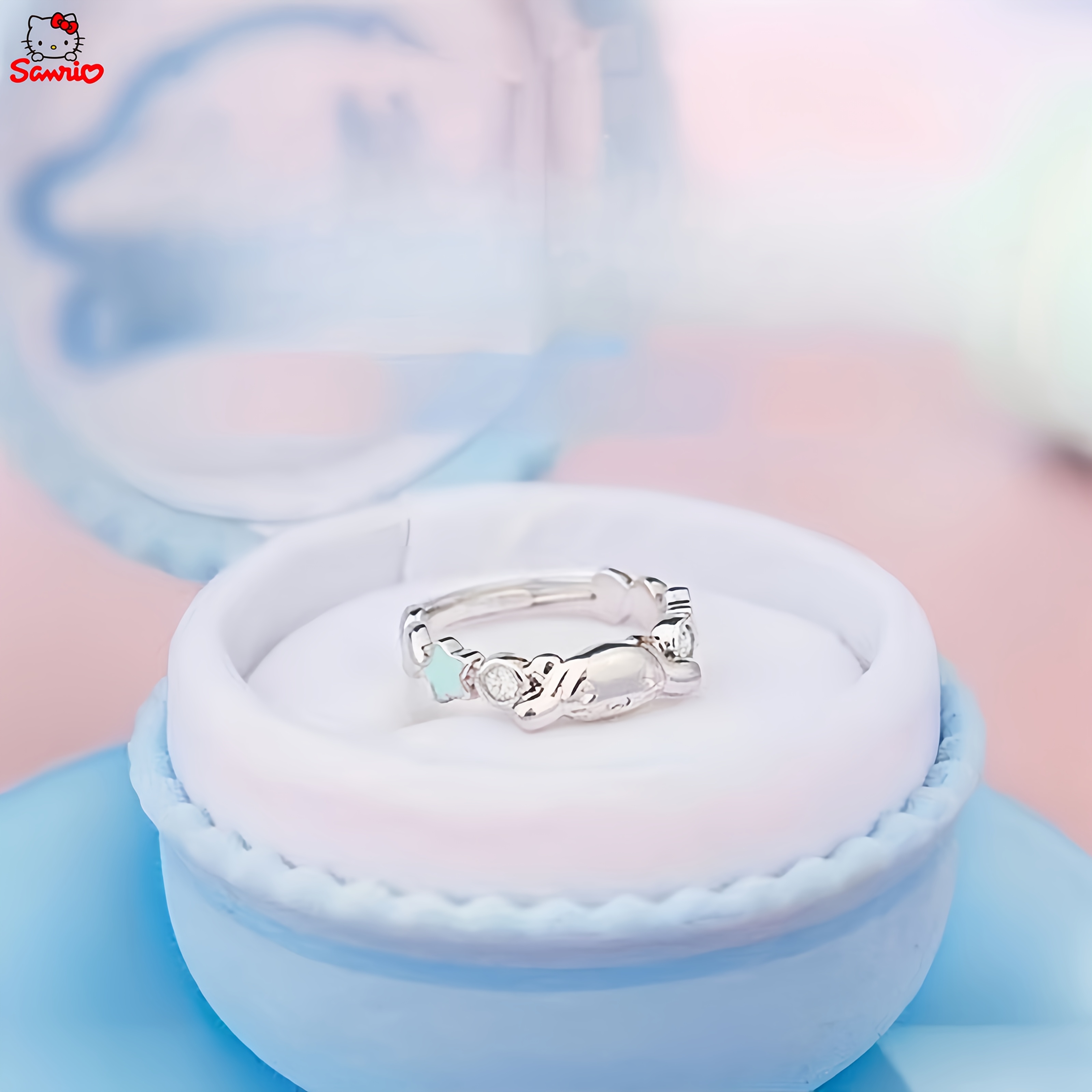 

Sanrio Cinnamoroll Adjustable Alloy Ring, Design, Ideal For Gifts & Prizes, Teams Merchandise