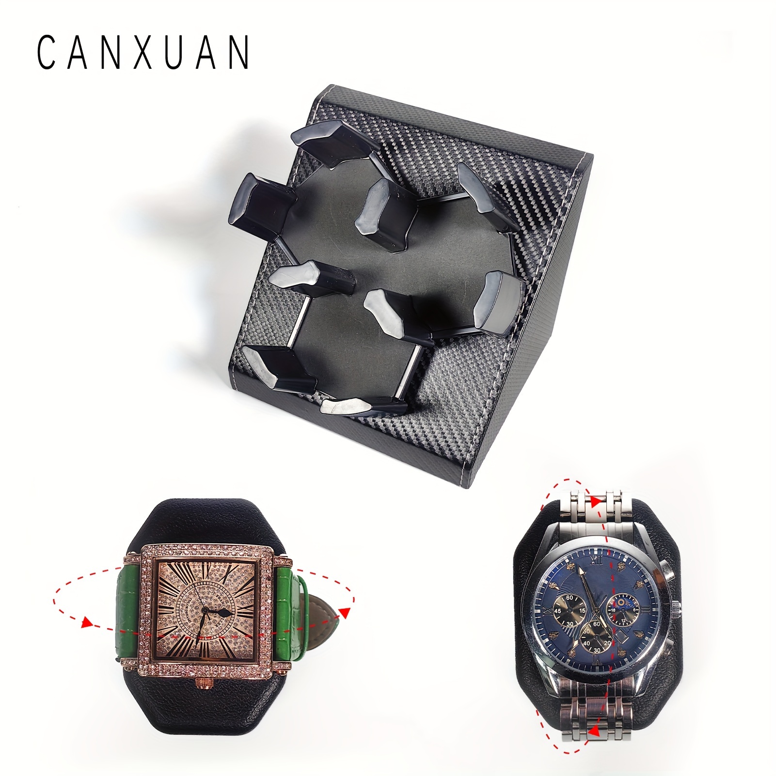 slot watch winder usb powered carbon fiber pattern Temu United