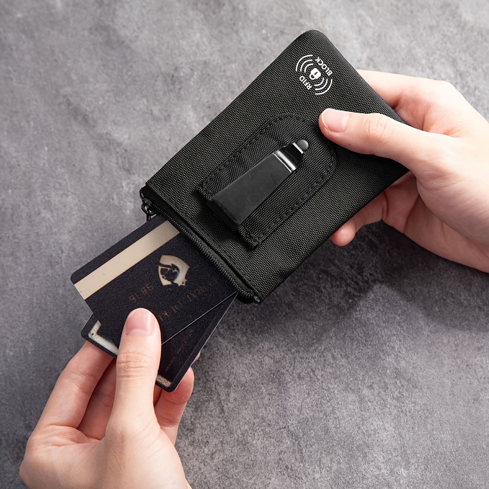 TRAVANDO Portemonnee met Geldclip New York Heren Slim Wallet Muntvak RFID Portemonnee Mannen Klein Creditcardetui Geldtas Portemonnee Etui Cadeau (Carbon