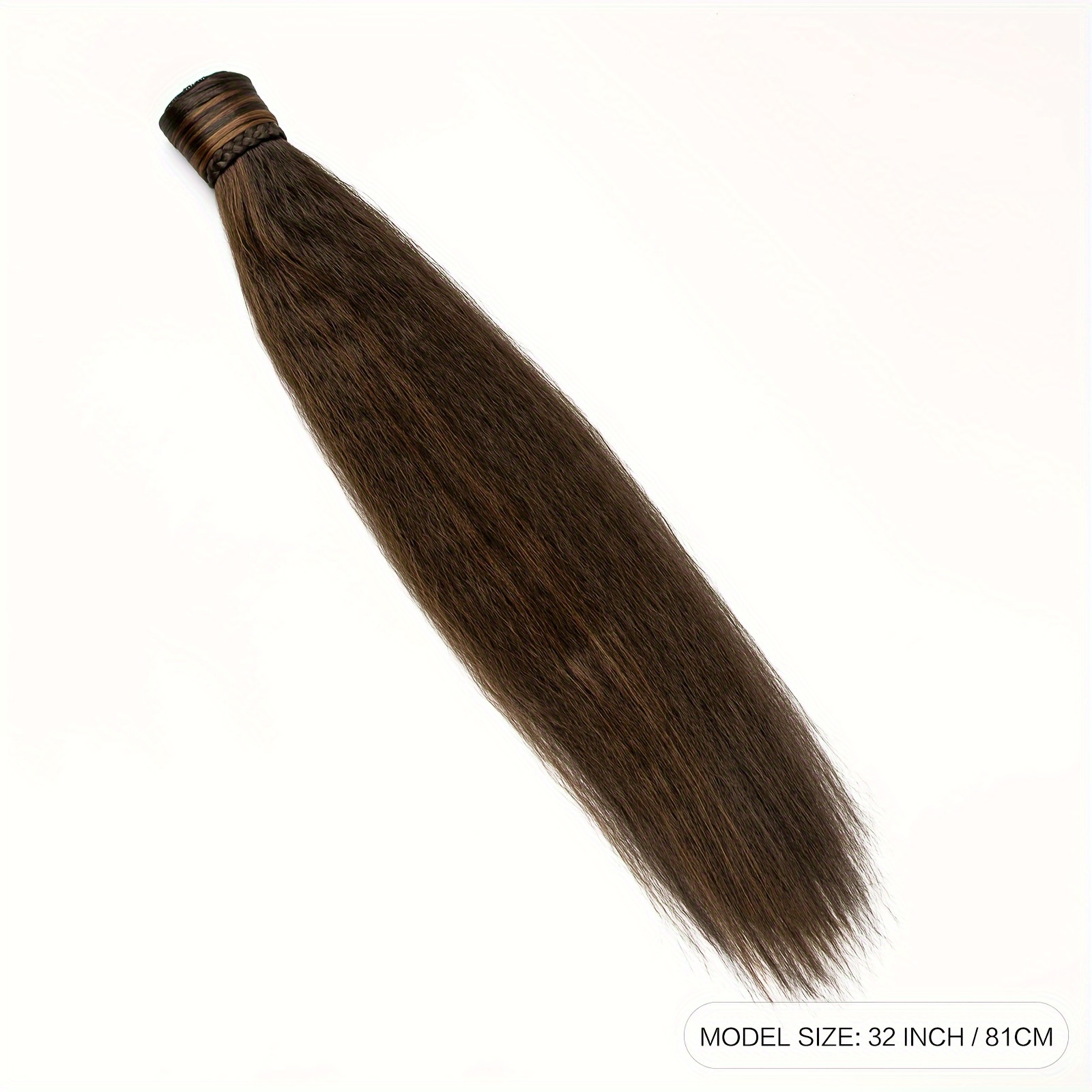 elegant brown ponytail extension straight synthetic hairpiece for all hair types   halloween casual attire for halloween autumn details 4
