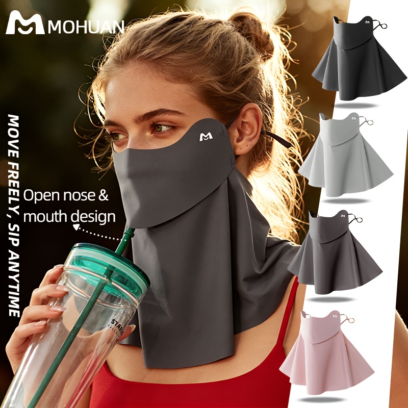 womens summer breathable mask fashionable design adjustable ear loops multi color options suitable for outdoor activities and summer wear perfect gift for women lightweight and comfortable extended neck protection