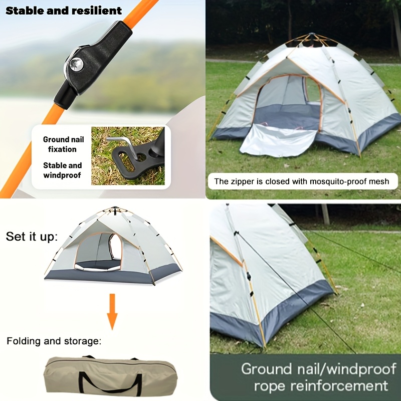 Portable automatic quick-open installation-free family camping tent outdoor hiking tent