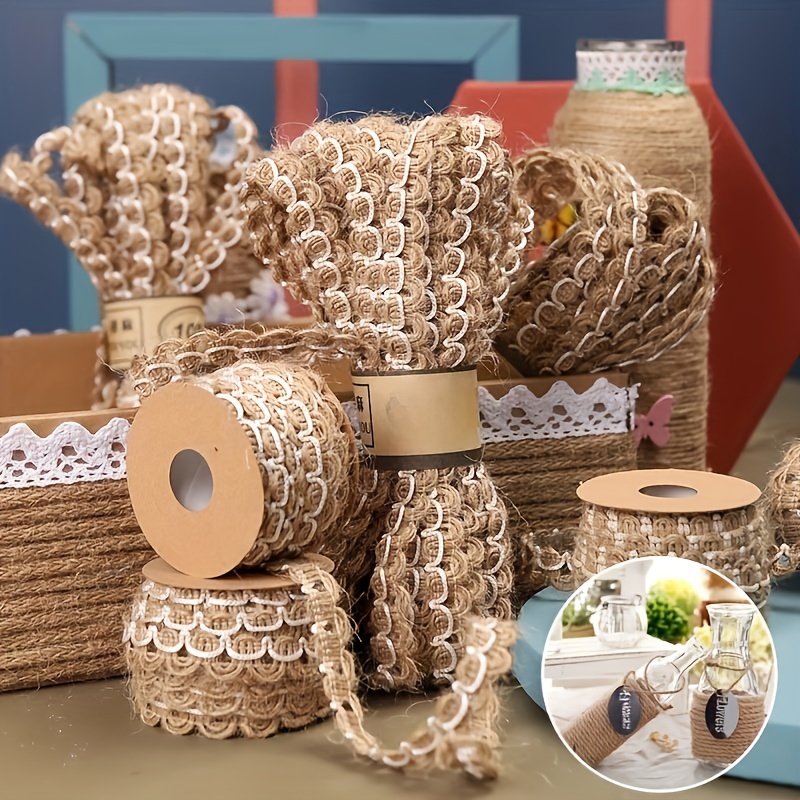 Hemp Cords Braided Flat Burlap Ribbon Nature Jute Rope Twine - Temu